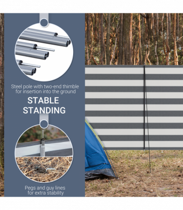 Outsunny Camping Windbreak Portable Wind Blocker Privacy Wall, 540cm x 150cm