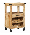 vidaXL Kitchen Trolley Brown 55 x 40 x 80 cm Solid Mango Wood