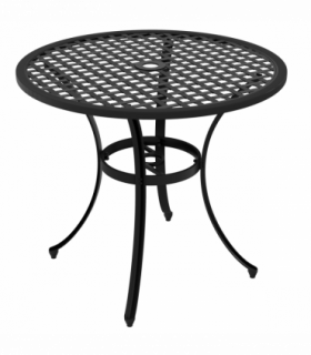 Outsunny Cast Aluminium Bistro Table with Umbrella Hole for Balcony, Black