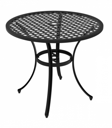 Outsunny Cast Aluminium Bistro Table with Umbrella Hole for Balcony, Black