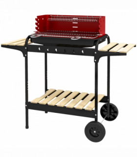 Outsunny Charcoal Barbecue BBQ Grill Trolley W/ 5-level Grill Height Ash Catcher