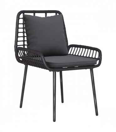 Garden Furniture Set with Cushion 4 pcs Brown, Black, Cream