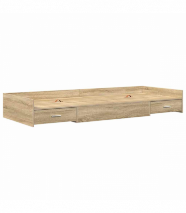 Storage Bed Frame with Drawer Sonoma Oak 80 x 200 cm Engineered wood