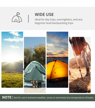 Outsunny Compact Camping Tent with Vestibule & Mesh Vents for Hiking Blue