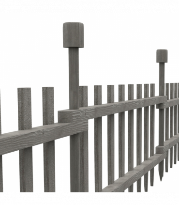 Outsunny Decorative Garden Fencing, Wooden Landscape Edging, Grey