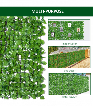 Outsunny Decorative Trellis with Artificial Leaves, 3 x 1m, Ivy Leaves