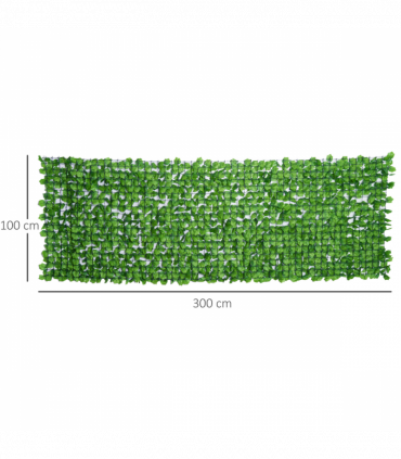 Outsunny Decorative Trellis with Artificial Leaves, 3 x 1m, Ivy Leaves