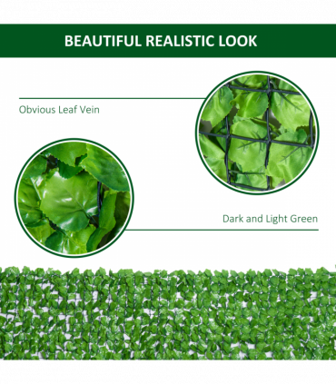 Outsunny Decorative Trellis with Artificial Leaves, 3 x 1m, Ivy Leaves