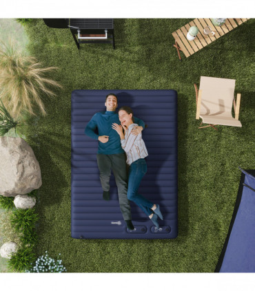 Outsunny Double Air Bed Inflatable Mattress, 195 x 140 x 10cm, Blue