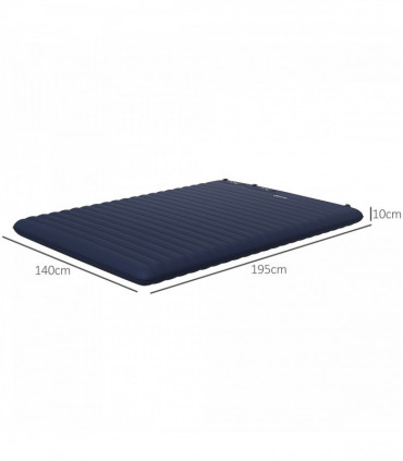 Outsunny Double Air Bed Inflatable Mattress, 195 x 140 x 10cm, Blue