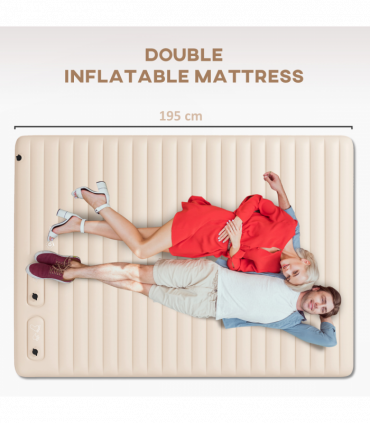 Outsunny Double Air Bed Inflatable Mattress, 195 x 140 x 10cm, White