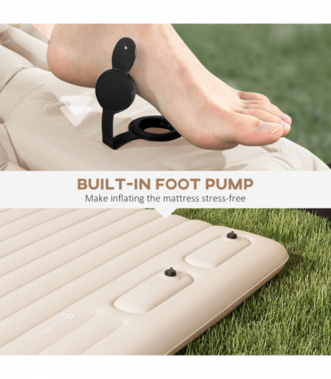 Outsunny Double Air Bed Inflatable Mattress, 195 x 140 x 10cm, White