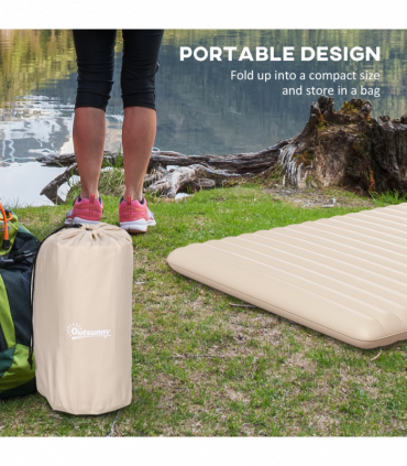 Outsunny Double Air Bed Inflatable Mattress, 195 x 140 x 10cm, White
