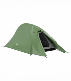 Outsunny Double Layer Camping Tent for 1-2 Man, 2000mm Waterproof, Green
