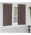 vidaXL Curtains with Curtains 2 pcs Dark brown Polyester