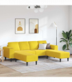 Sofa Set 3 pcs Yellow Velvet