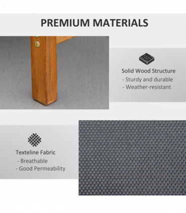 Outsunny Ergonomic Outdoor Chaise w/ Adjustable Back and Pillow for Garden Black