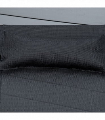 Outsunny Ergonomic Outdoor Chaise w/ Adjustable Back and Pillow for Garden Black