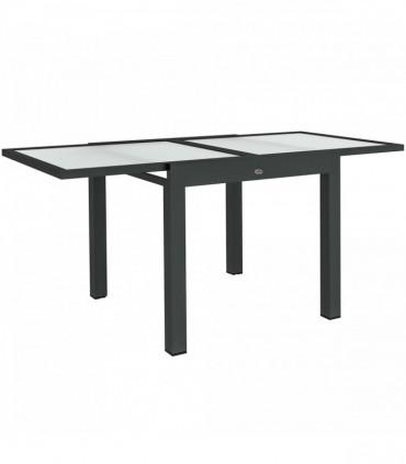 Outsunny Extendable Outdoor Dining Table Patio Table, Clear