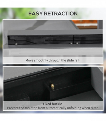 Outsunny Extendable Outdoor Dining Table Patio Table, Clear