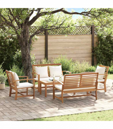 Garden Sofa Set 5 pcs Natural Solid teak wood