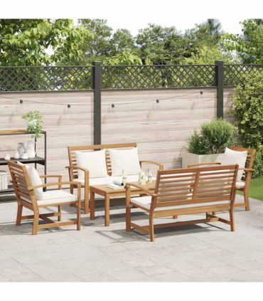 Garden Sofa Set 5 pcs Natural Solid teak wood