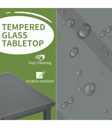 Outsunny Extending Garden Table Outdoor for 6-8 People, Aluminium Frame