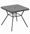 Outsunny Faux-marbled Patio Table with Umbrella Hole Steel Frame for Balcony