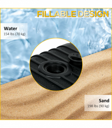 Outsunny Fillable Cantilever Parasol Base for Banana Parasol with Wheels