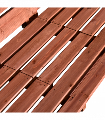 Outsunny Fir Wood Convertible 2 to 3 Seater Outdoor Garden Bench Wood Tone