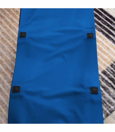 Outsunny Foldable Sun Lounger w/ Side Pocket, Oxford Headrest Sun Lounger, Blue