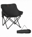 Outsunny Folding Camping Chair with Carrying Bag and Storage Pocket, Black