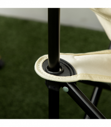 Outsunny Folding Camping Chair with Carrying Bag and Storage Pocket, White