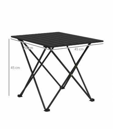 Outsunny Folding Camping Table for Outdoor Camping, Picnic, Hiking, Black