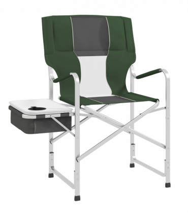 Outsunny Folding Directors Chair Aluminium Camping Chair with Cooler Bag Green