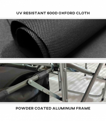 Outsunny Folding Directors Chair Aluminium Camping Chair with Cooler Bag Green