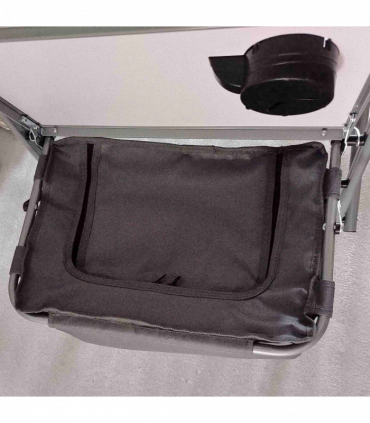 Outsunny Folding Directors Chair Aluminium Camping Chair with Cooler Bag Green