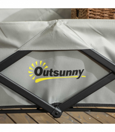Outsunny Folding Outdoor Storage Trolley Cart Bag Telescopic Handle Brakes Grey
