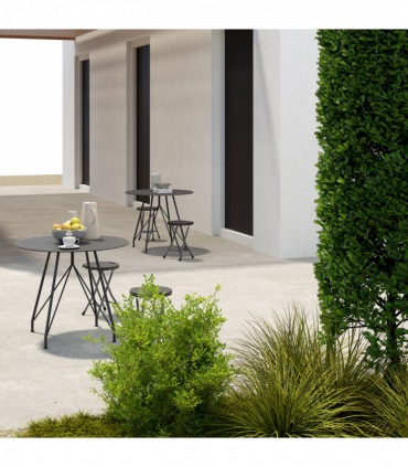 Outsunny Folding Stool Set of 4, Decorative Garden Stool Set, Charcoal Grey