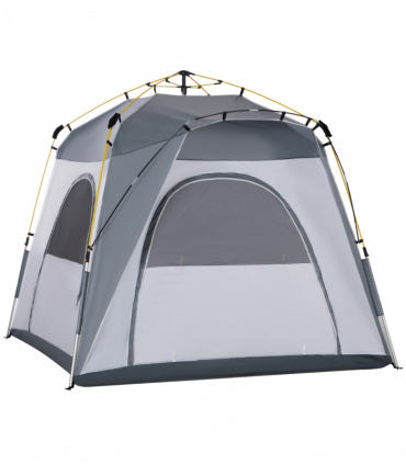 Outsunny Four Man Pop Up Tent Automatic Camping Backpacking Dome Shelter, Green