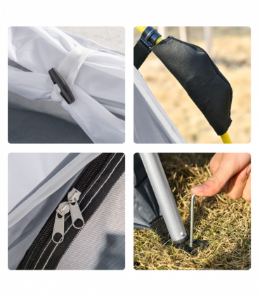 Outsunny Four Man Pop Up Tent Automatic Camping Backpacking Dome Shelter, Green