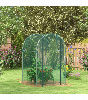 Outsunny Fruit Cage, Plant Protection Tent, 1.2 x 1.2 x 1.9m, Green
