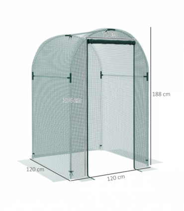 Outsunny Fruit Cage, Plant Protection Tent, 1.2 x 1.2 x 1.9m, Green