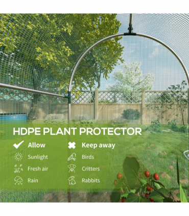 Outsunny Fruit Cage, Plant Protection Tent, 1.2 x 1.2 x 1.9m, Green