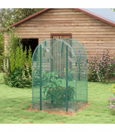 Outsunny Fruit Cage, Plant Protection Tent, 1.2 x 1.2 x 1.9m, Green