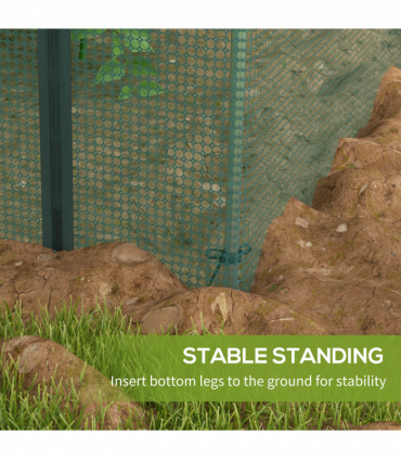 Outsunny Fruit Cage, Plant Protection Tent, 1.2 x 1.2 x 1.9m, Green