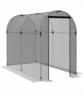 Outsunny Fruit Cage, Plant Protection Tent, 1.2 x 2.4 x 1.9m, Black