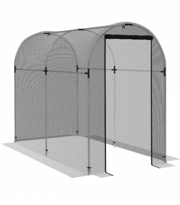 Outsunny Fruit Cage, Plant Protection Tent, 1.2 x 2.4 x 1.9m, Black