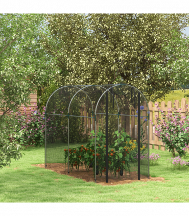 Outsunny Fruit Cage, Plant Protection Tent, 1.2 x 2.4 x 1.9m, Black