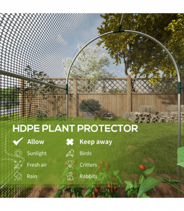 Outsunny Fruit Cage, Plant Protection Tent, 1.2 x 2.4 x 1.9m, Black